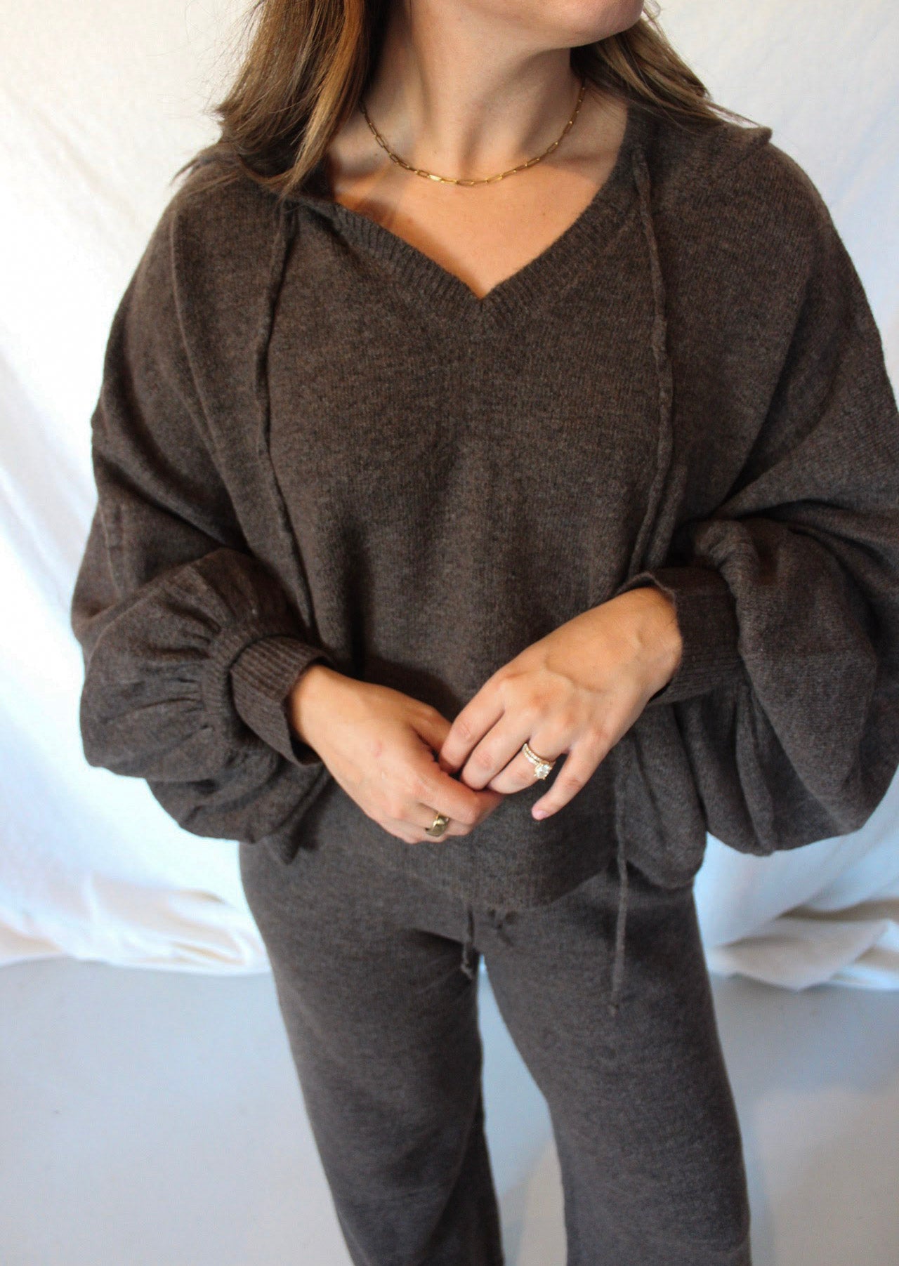 Mae Knit Pullover Sweater - Chocolate