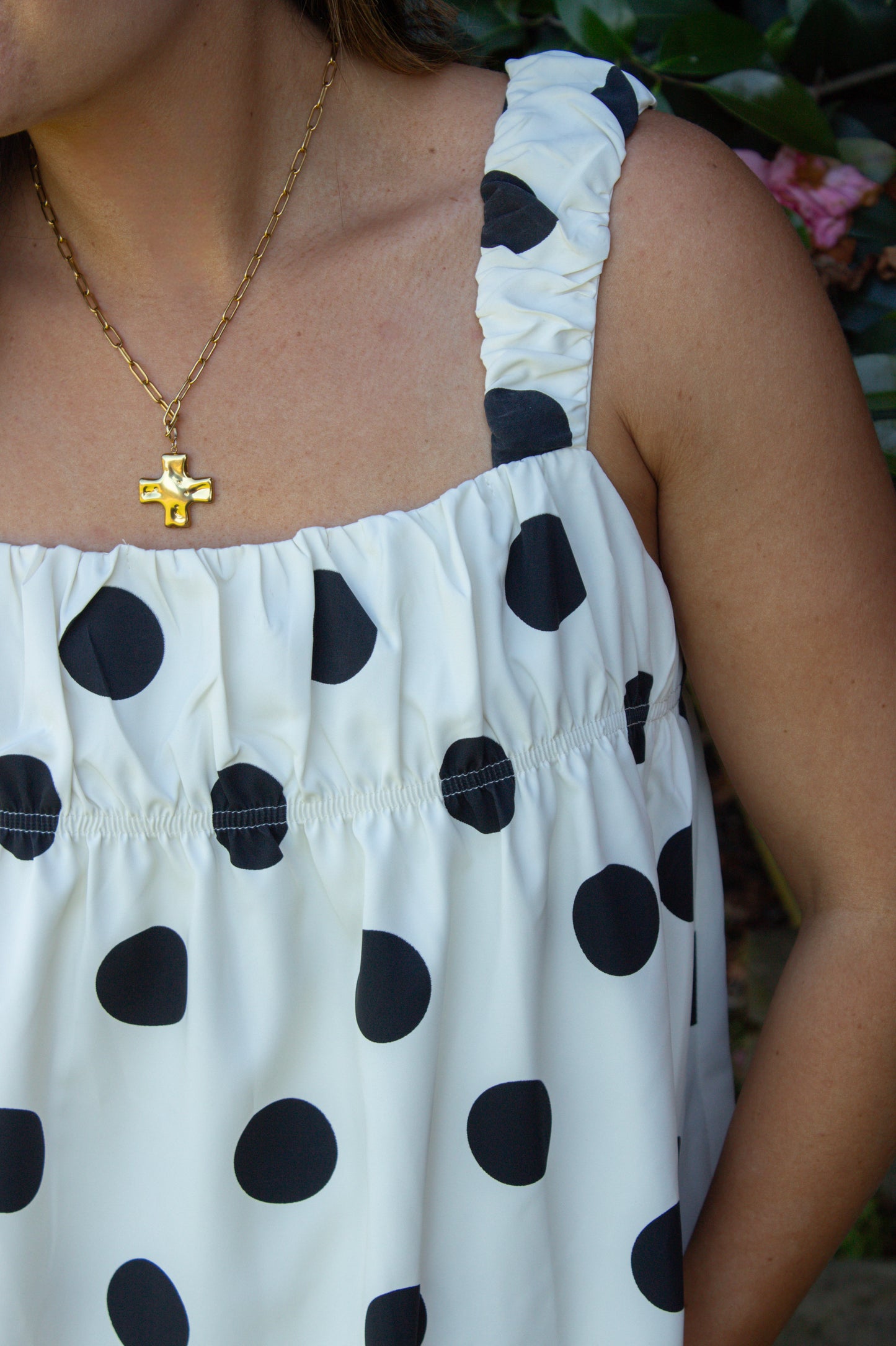 Bonnie Polka Dot Dress - Cream/Black