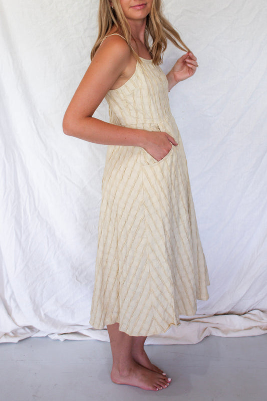 June Crinkle Dress - Butter