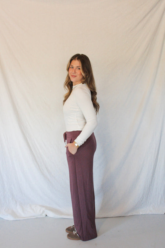 Remi Wide-Leg Lounge Pant – Plum
