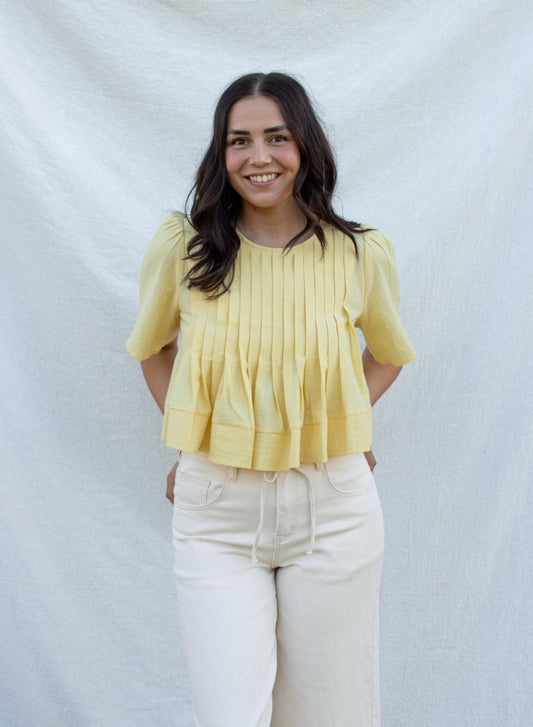 Sonny Pintuck Blouse - Butter