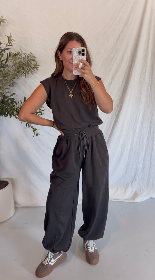 Harper Knit Jumpsuit - Ash