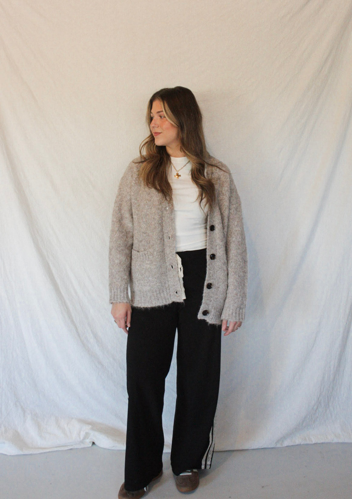 Tess Chunky Cardigan - Latte