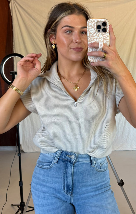 The Ivy Cropped Sweater - Heather Grey