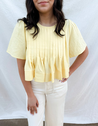 Sonny Pintuck Blouse - Butter