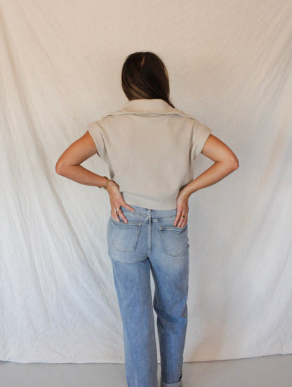 The Ivy Cropped Sweater - Heather Grey