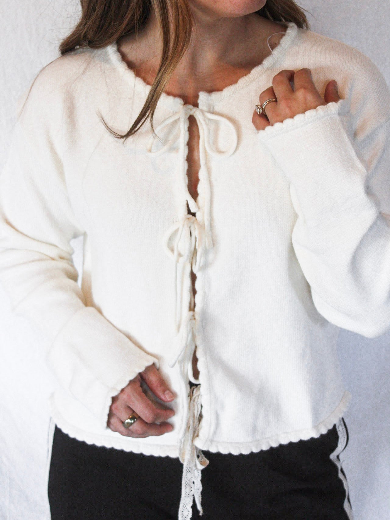 Willa Tie-Front Top - Ivory