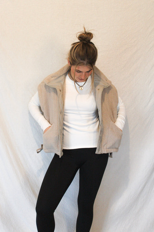 Aspen Oversized Vest - Taupe