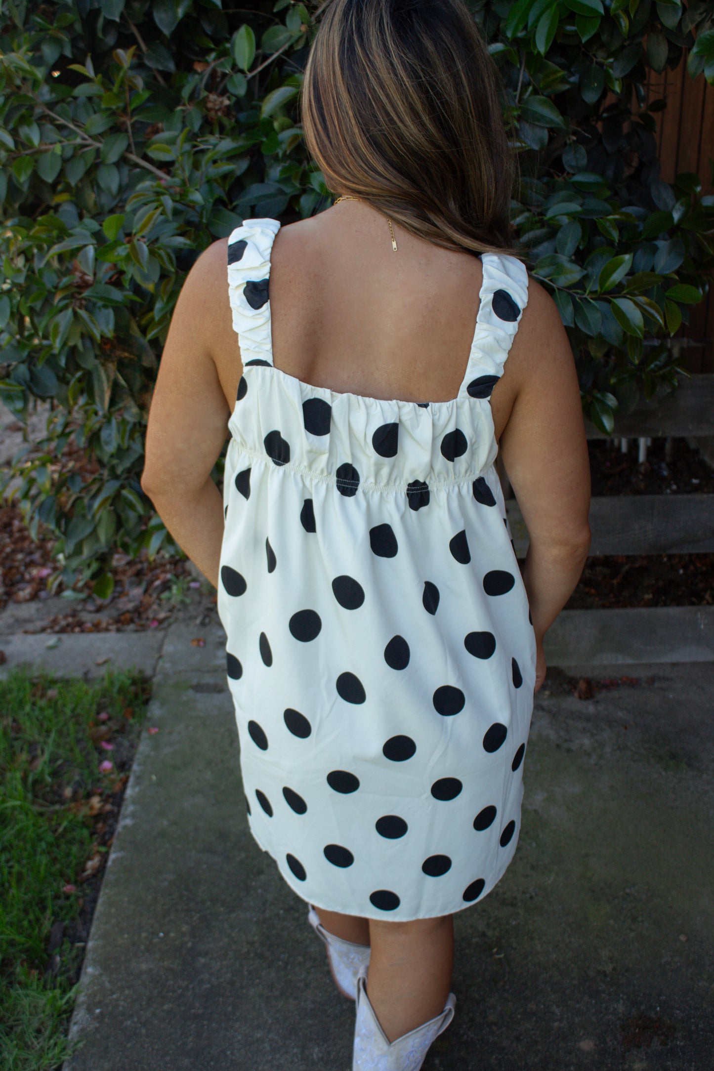 Bonnie Polka Dot Dress - Cream/Black