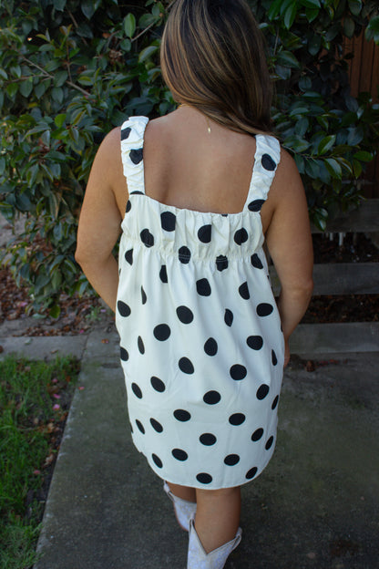 Bonnie Polka Dot Dress - Cream/Black