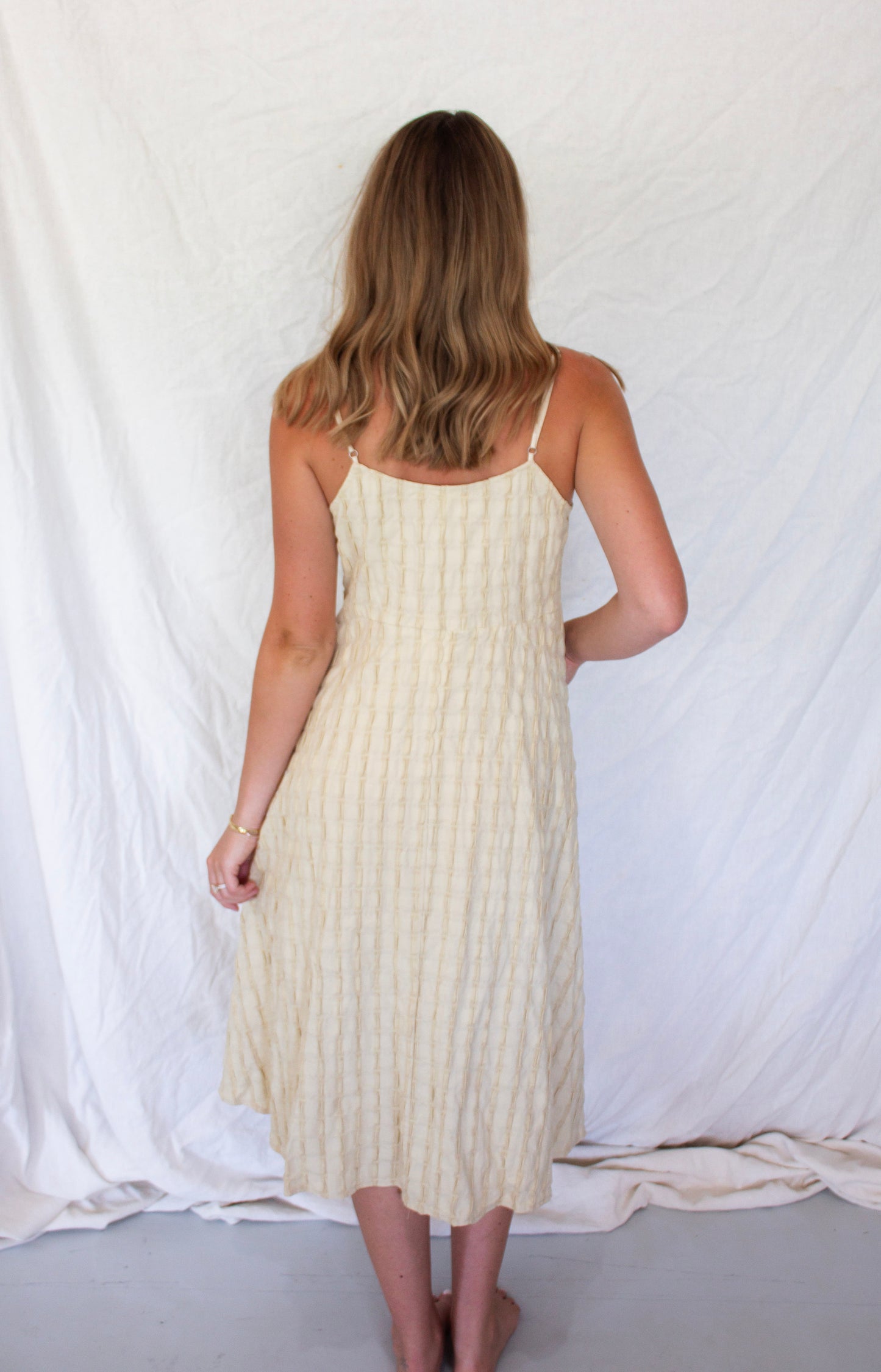 June Crinkle Dress - Butter