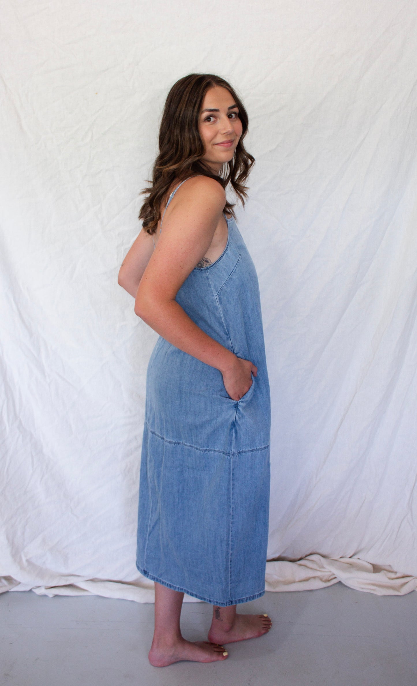 Kelsey Denim Dress - Blue