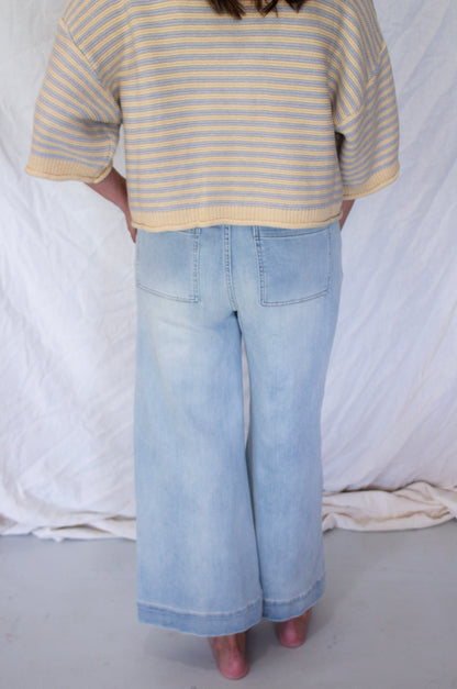 Fallon Tie Front Pants - Denim