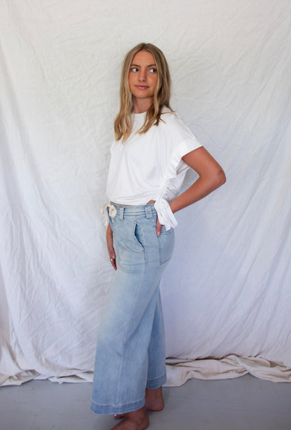Everyday Side-Tie Top - White
