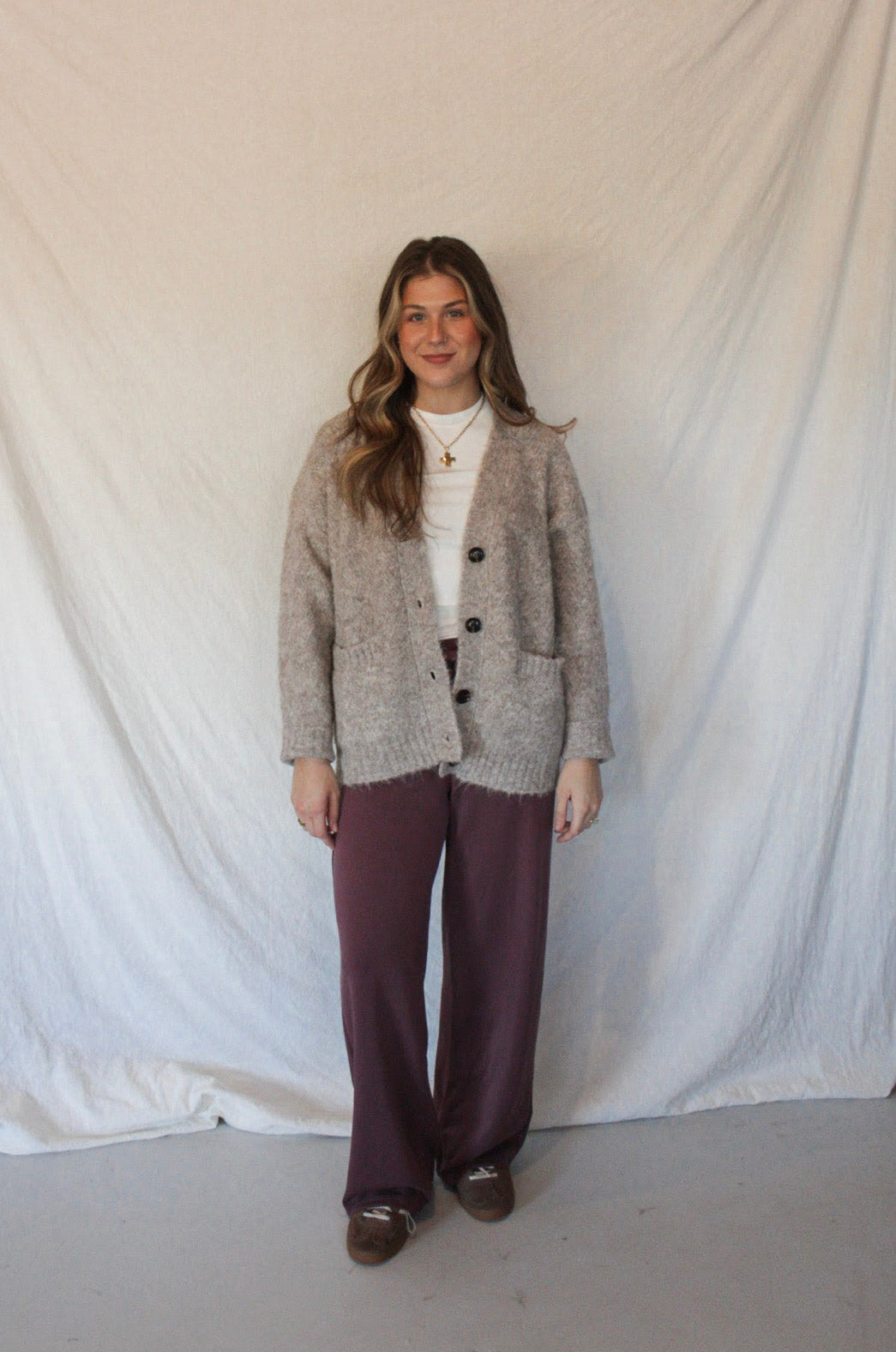 Tess Chunky Cardigan - Latte