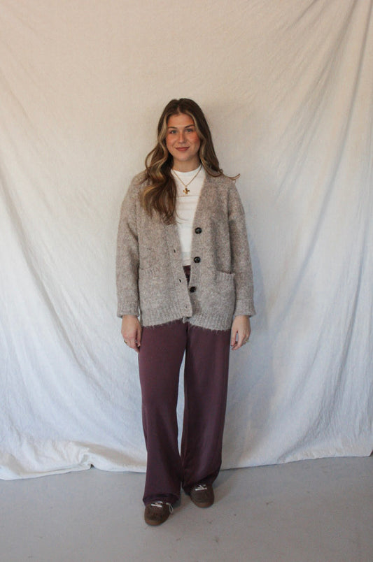 Tess Chunky Cardigan - Latte