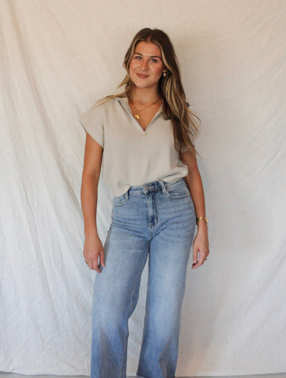 The Ivy Cropped Sweater - Heather Grey