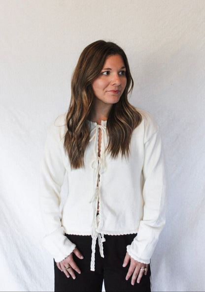 Willa Tie-Front Top - Ivory