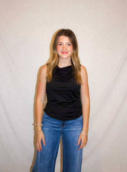 Emma Sleeveless Top - Black