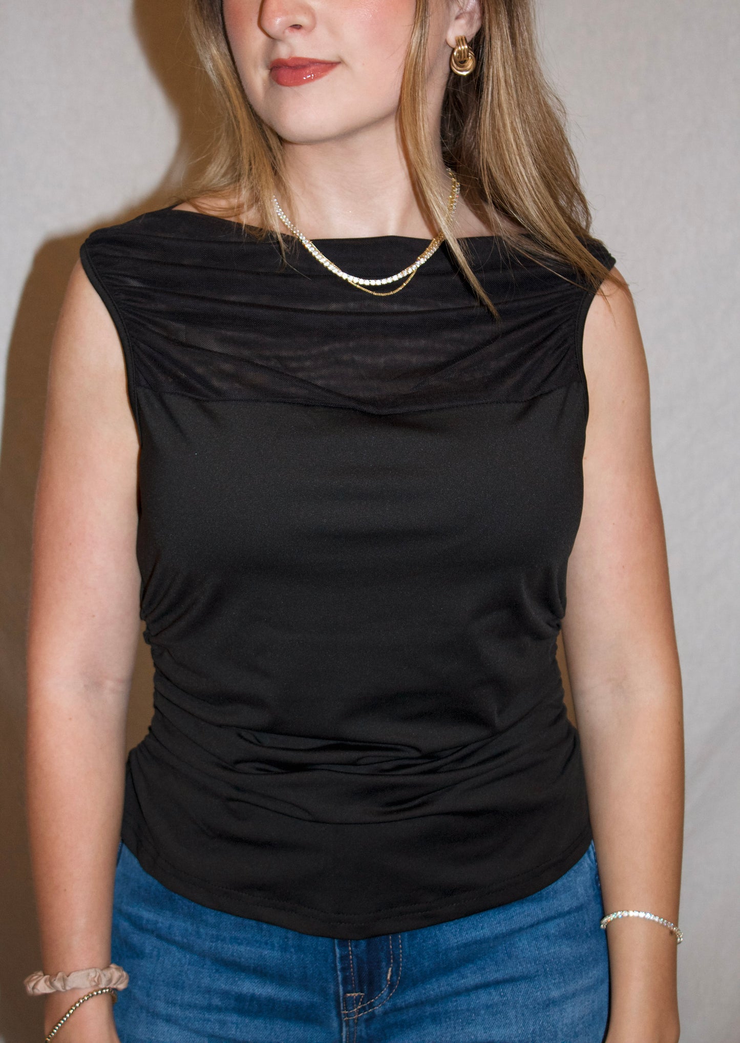 Emma Sleeveless Top - Black