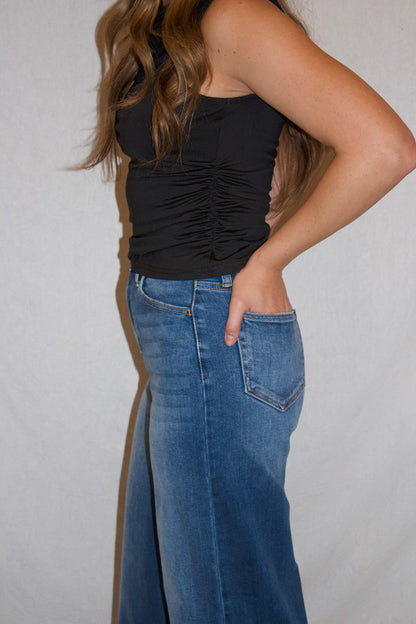 Lucy Wide Leg Jeans - Medium Denim