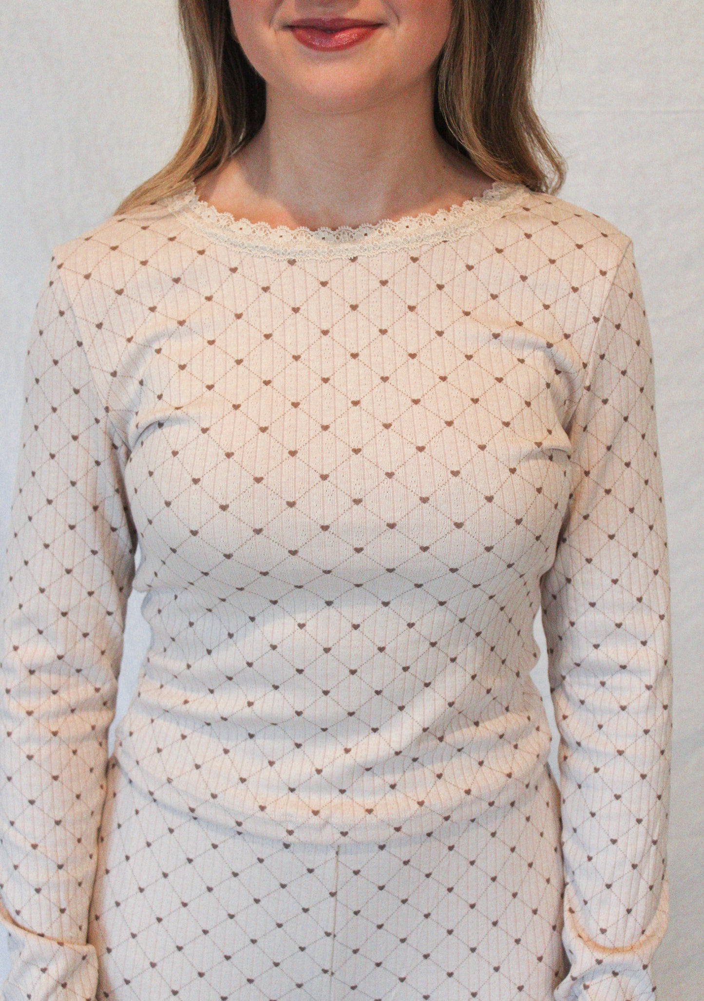 Peyton Pointelle Lounge Set - Brown Combo