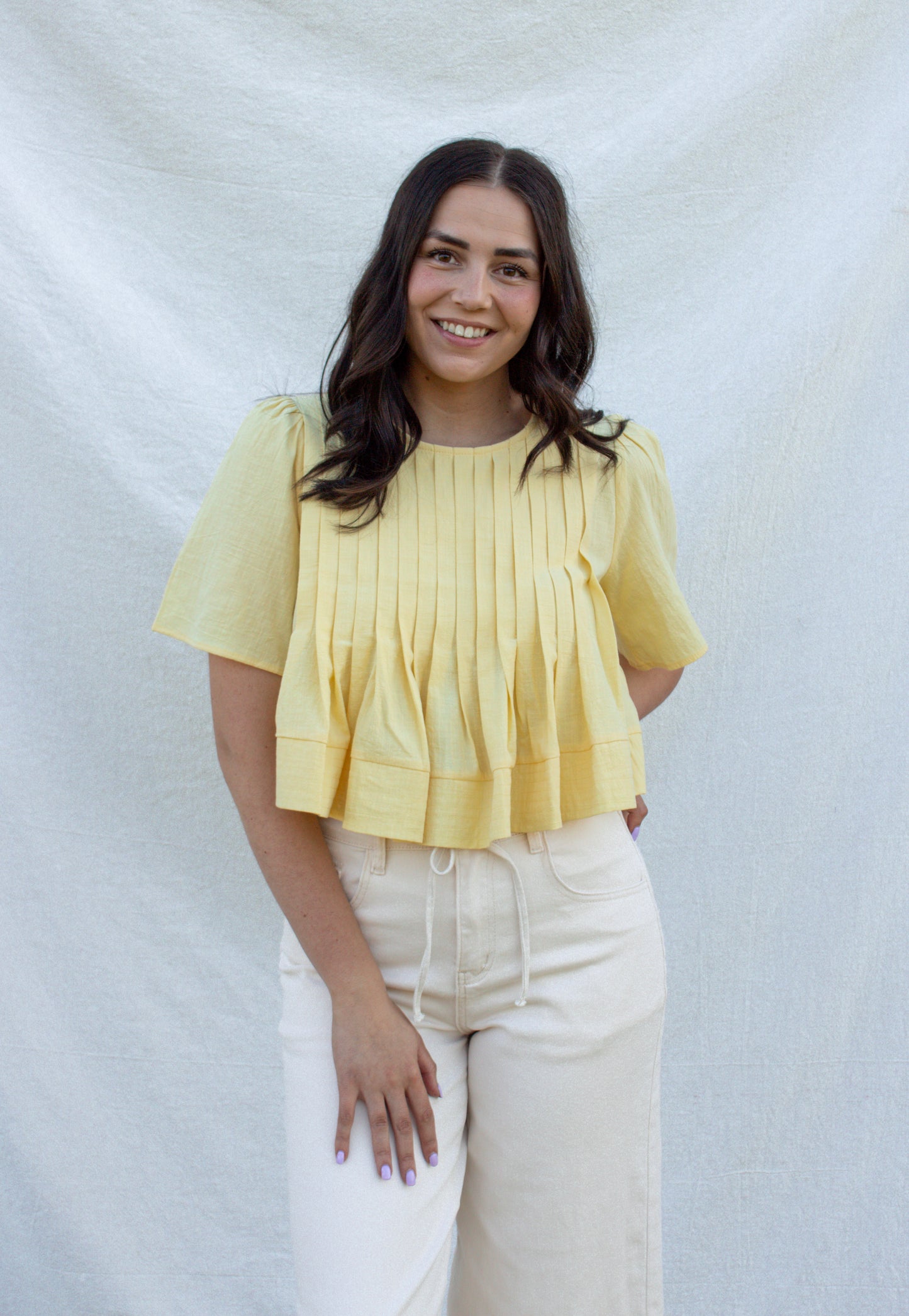 Sonny Pintuck Blouse - Butter