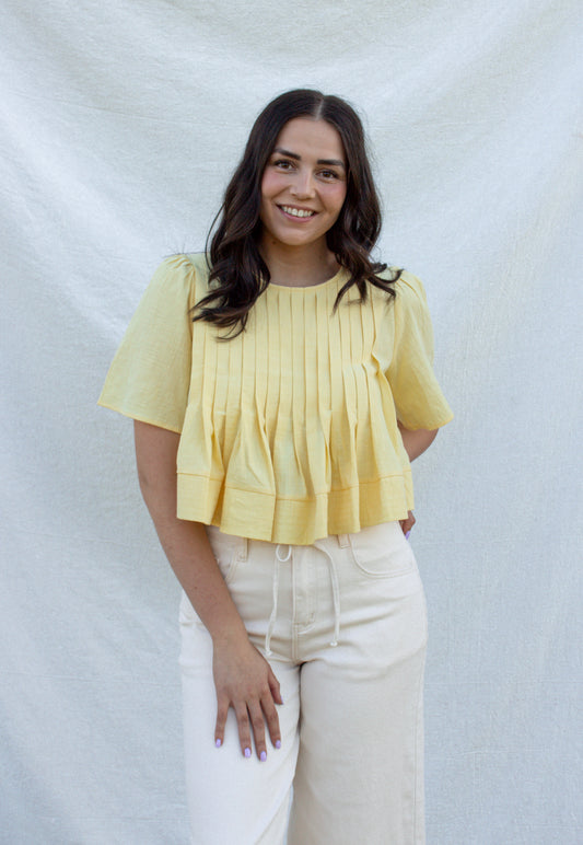 Sonny Pintuck Blouse - Butter
