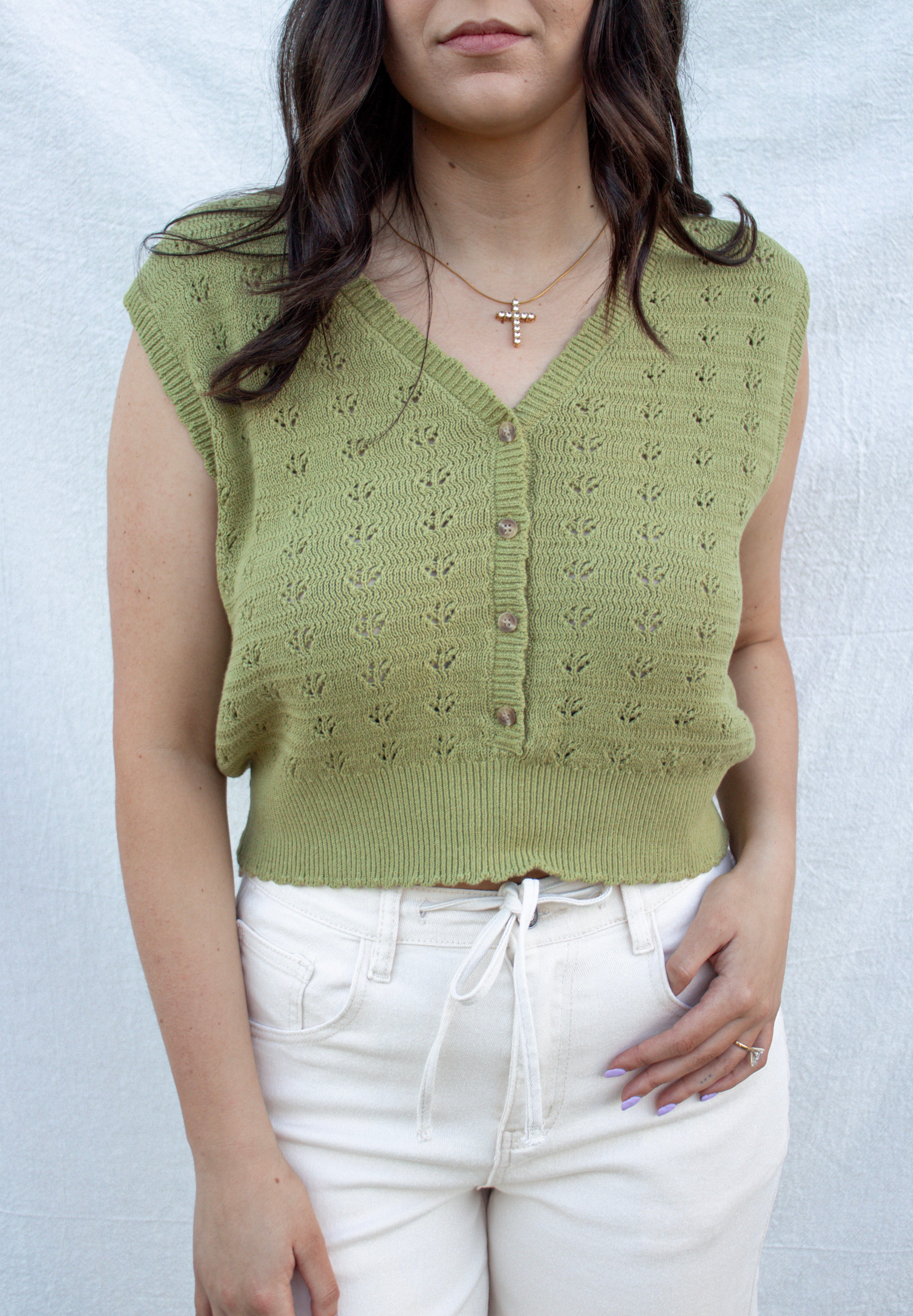 Olivia Sweater Vest - Moss – Emory Haus