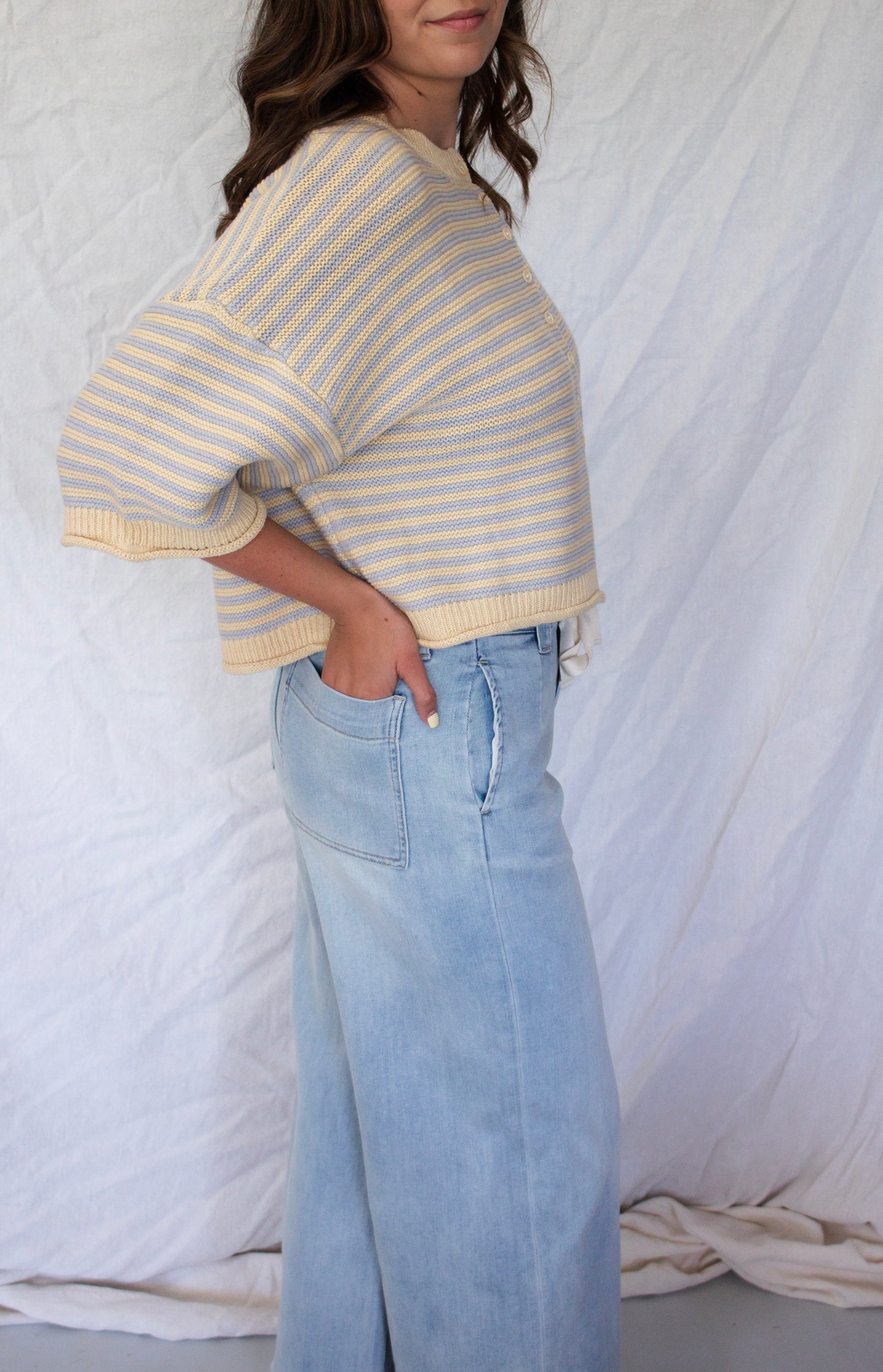 Fallon Tie Front Pants - Denim
