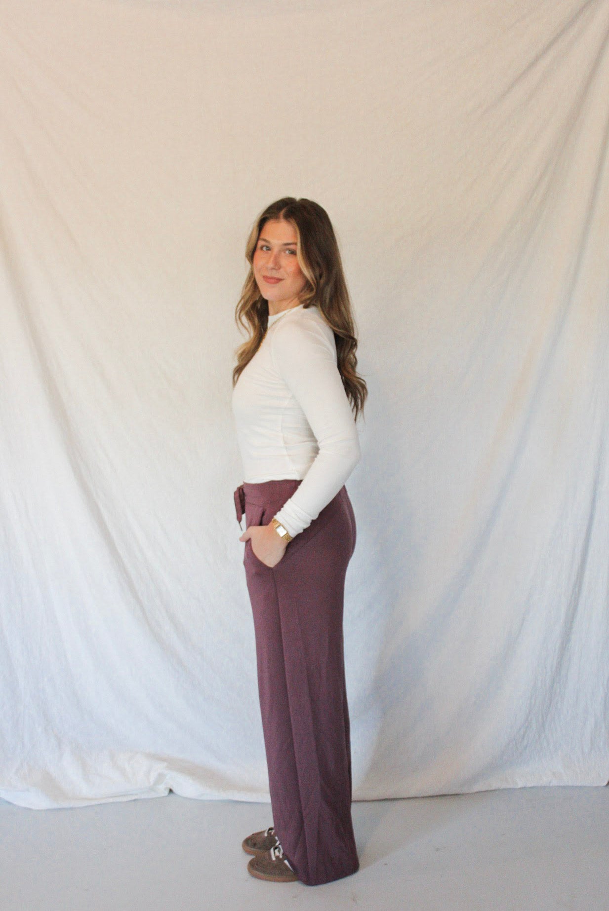 Remi Wide-Leg Lounge Pant – Plum