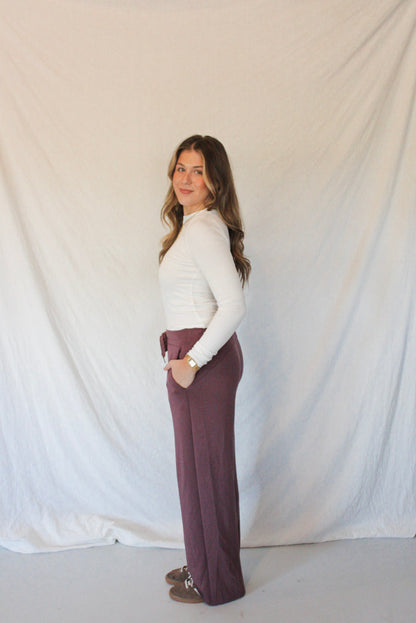 Remi Wide-Leg Lounge Pant – Plum