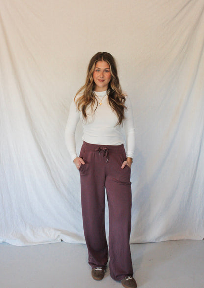 Remi Wide-Leg Lounge Pant – Plum