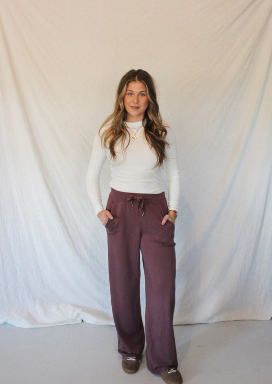 Remi Wide-Leg Lounge Pant – Plum