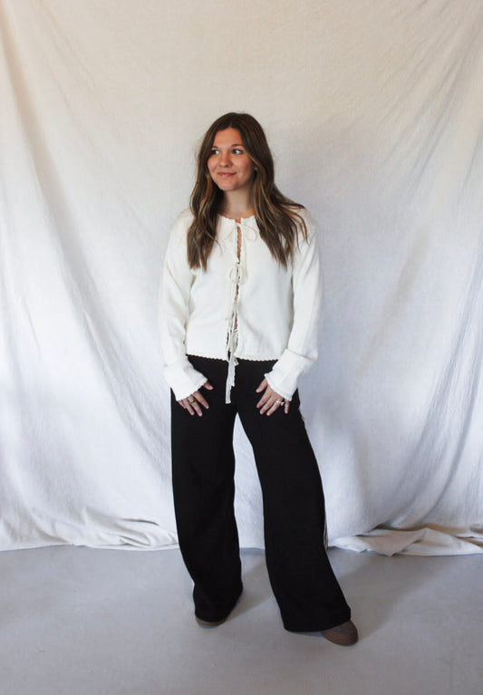 Willa Tie-Front Top - Ivory