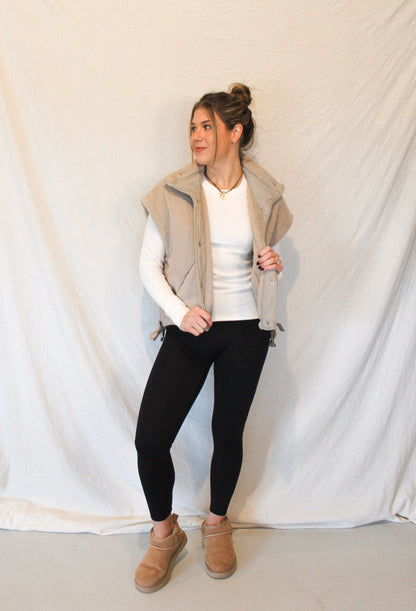 Aspen Oversized Vest - Taupe