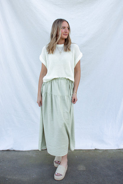 Meadow Drawstring Skirt - Sage