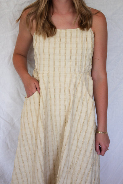 June Crinkle Dress - Butter