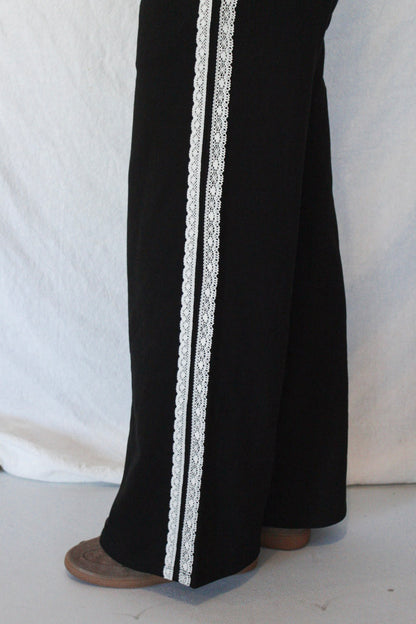 Elsie Lace Sweatpants - Black