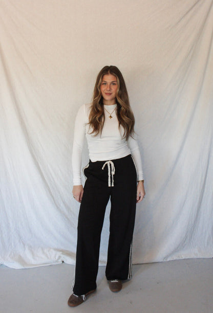 Elsie Lace Sweatpants - Black