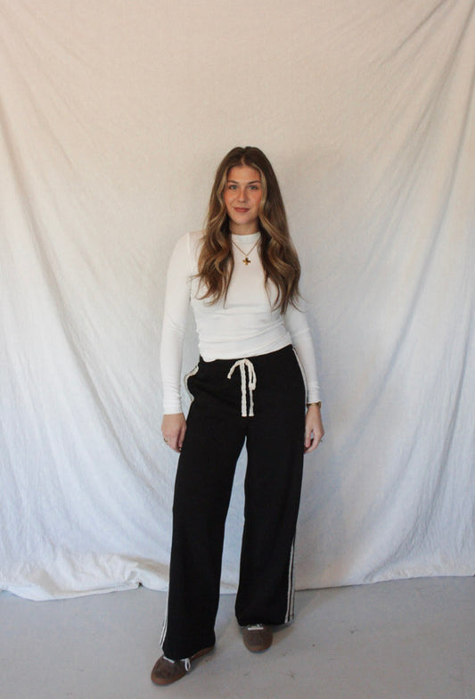 Elsie Lace Sweatpants - Black