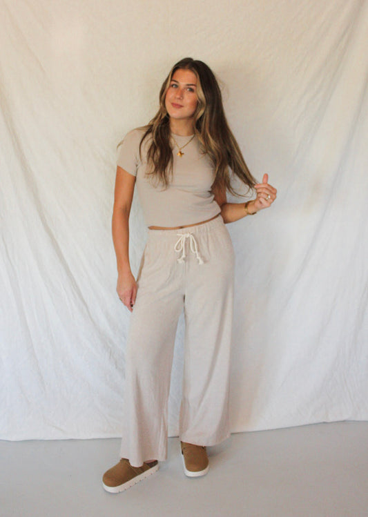 Sloane Knit Pant - Taupe
