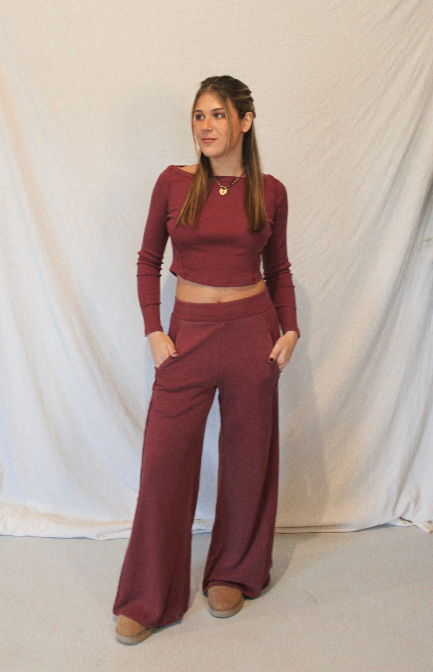 Bailey Boatneck Set - Crimson