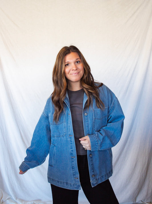 Darla Utility Denim Jacket - Denim