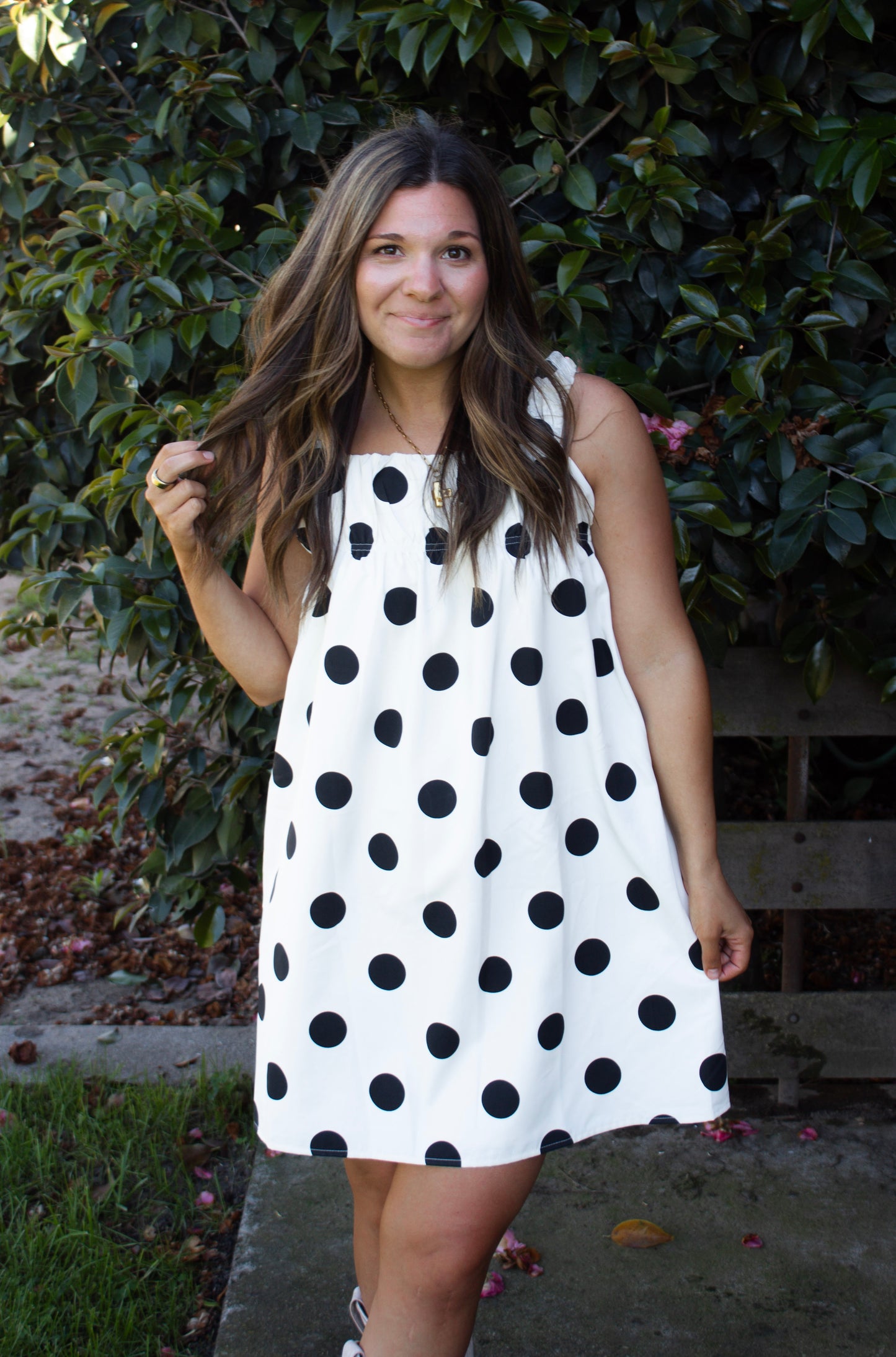Bonnie Polka Dot Dress - Cream/Black