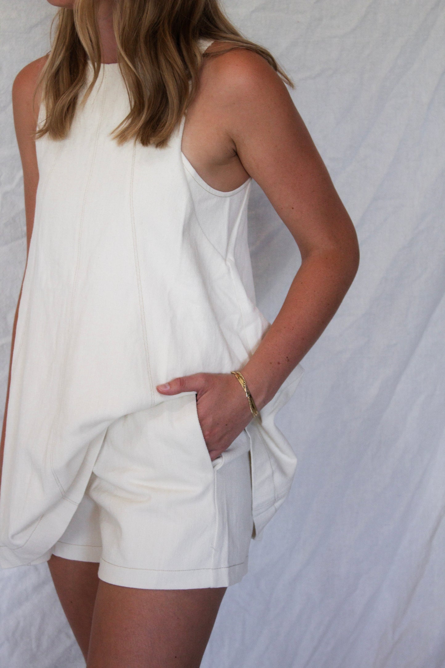 Nora Swing Romper - Off White