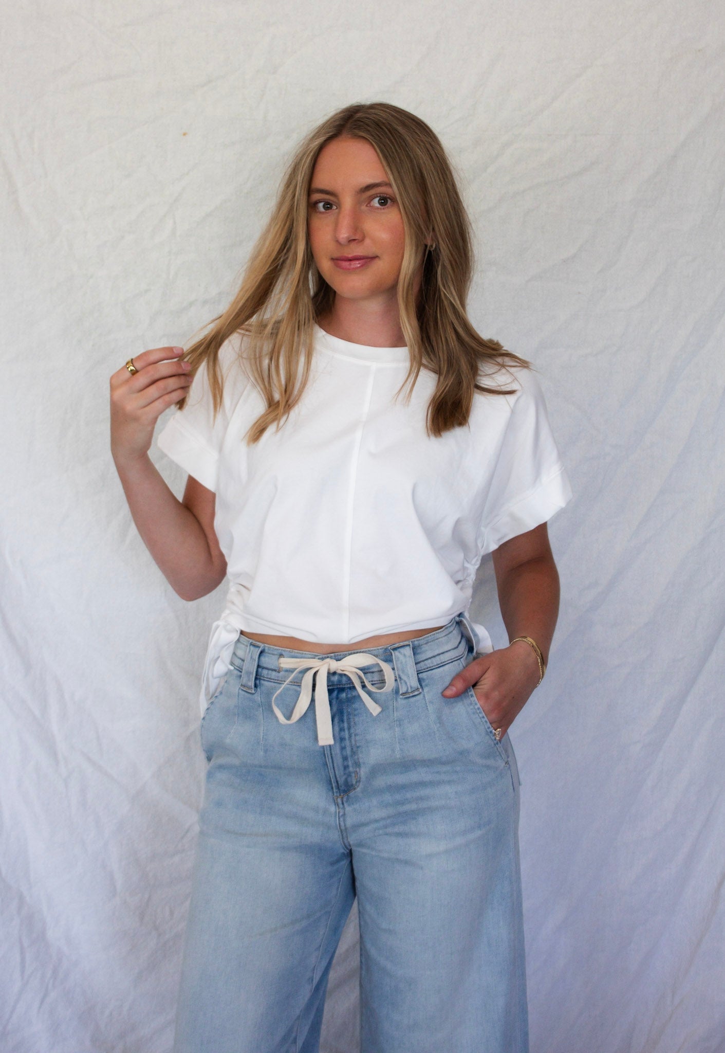 Everyday Side-Tie Top - White
