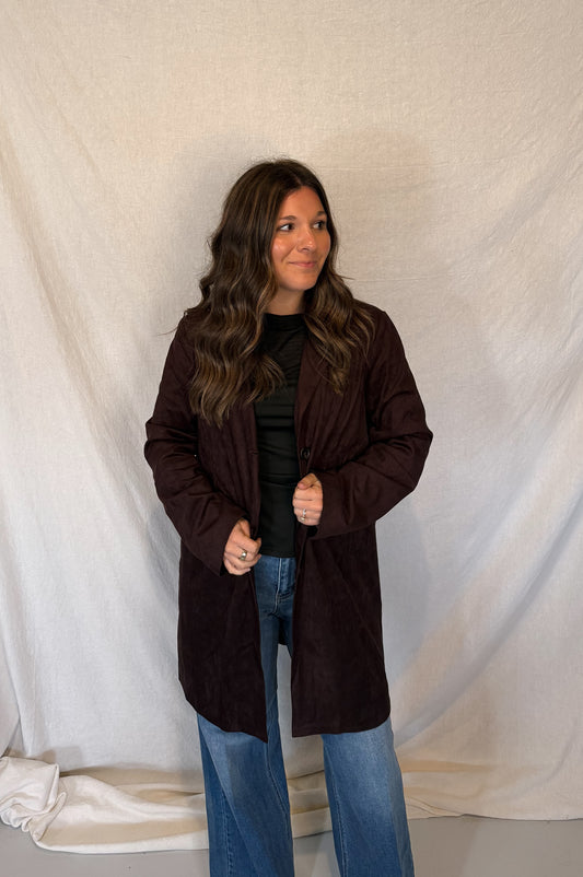 Julia Suede Jacket - Dark Chocolate