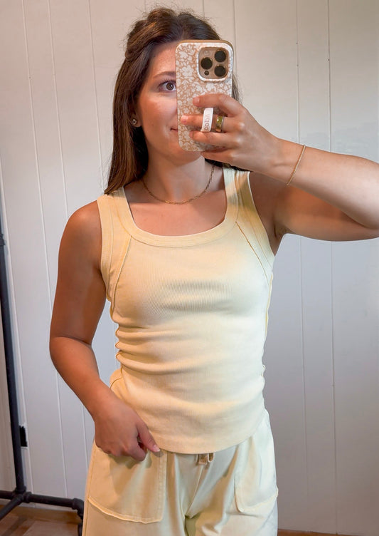 Lily Ribbed Tank - Lemonilla