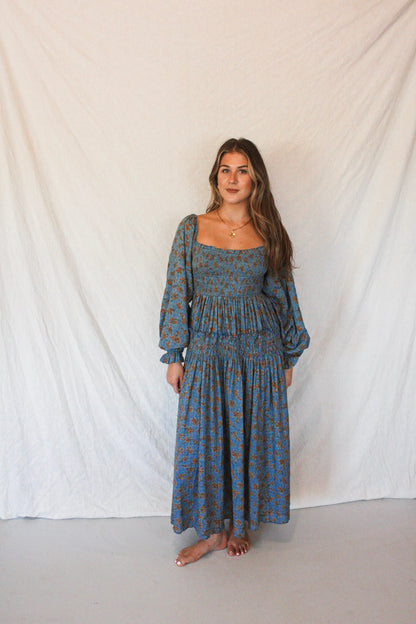 The Elodie Midi Dress - Denim Blue